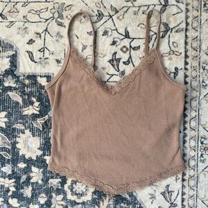 Hollister Brown Lace Cami Crop Top